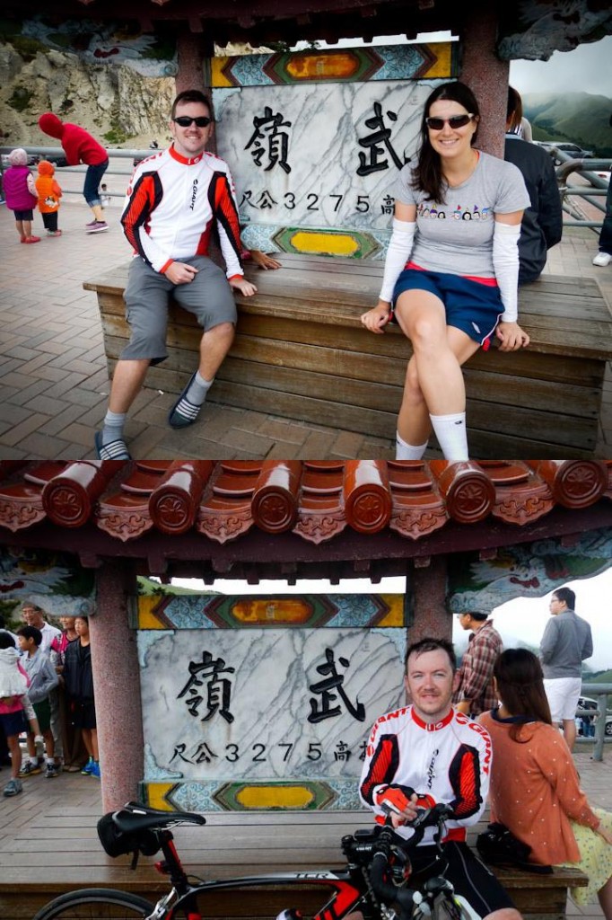 3275 m above sea level at Wuling!  First we scootered (top), then Mike biked (bottom).